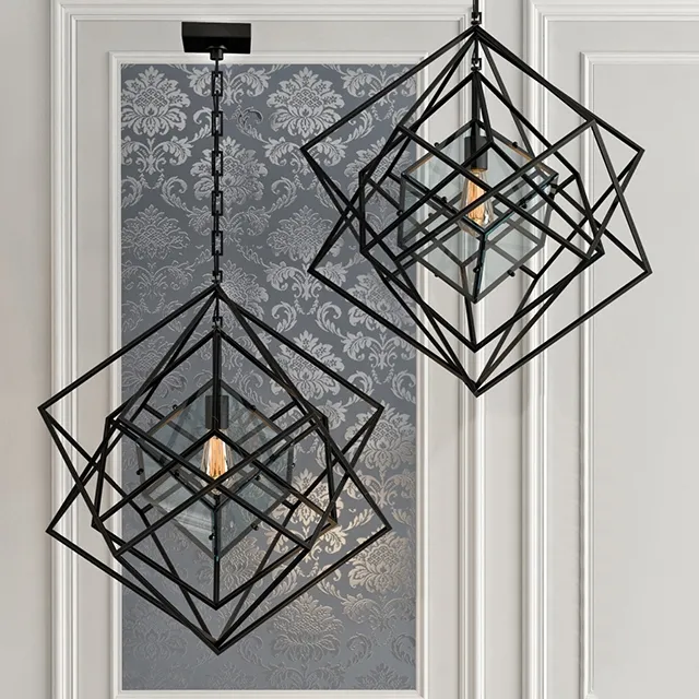 lighting - Chandelier Cubist small black 3D Model