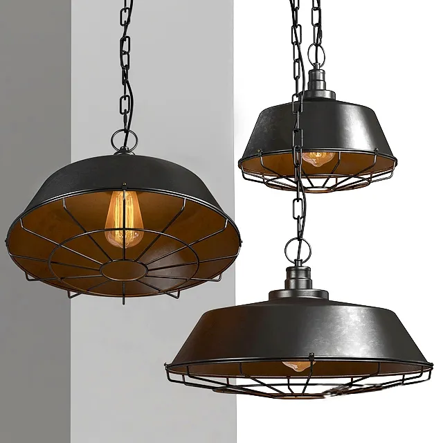 lighting - Chandelier dark Cage Pendant 3D Model