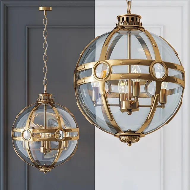 lighting - Chandelier Eichholtz Lantern Hagerty Brass 3D Model