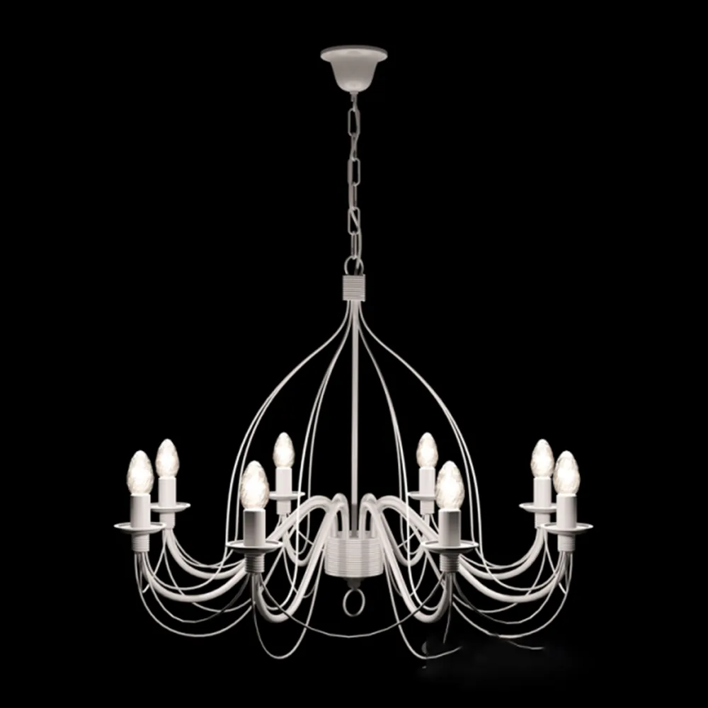 lighting - Chandelier Ideal Lux CORTE SP8 BIANCO ANTICO CORTE 3D Model
