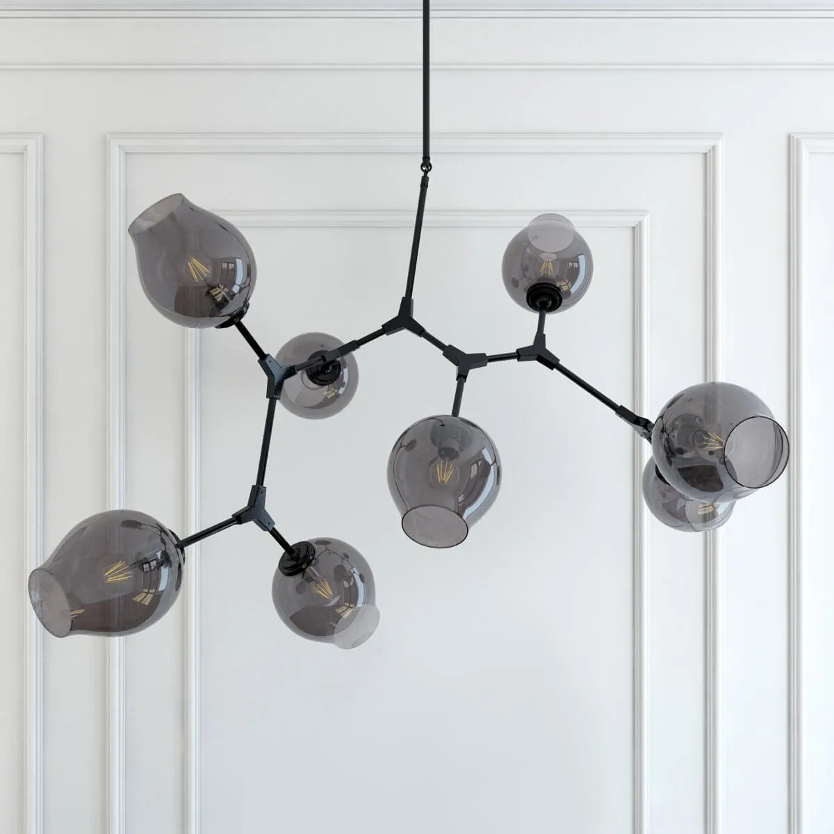 lighting - Chandelier Lindsey Adelman branching  bubble 8 black 3D Model