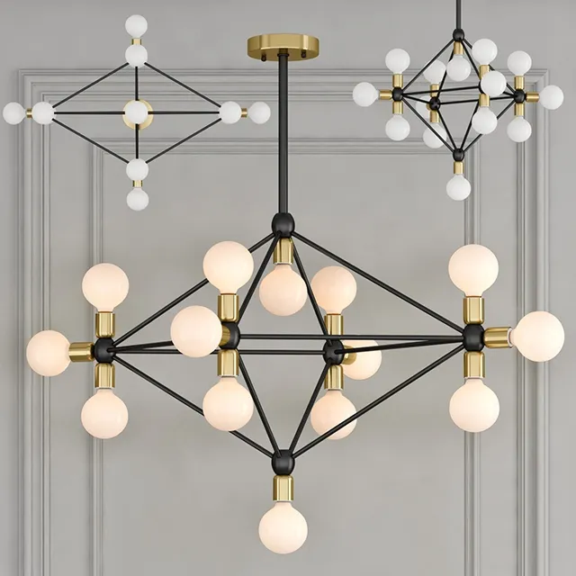 lighting - Chandelier Modo  14 milk bulb 3D Model
