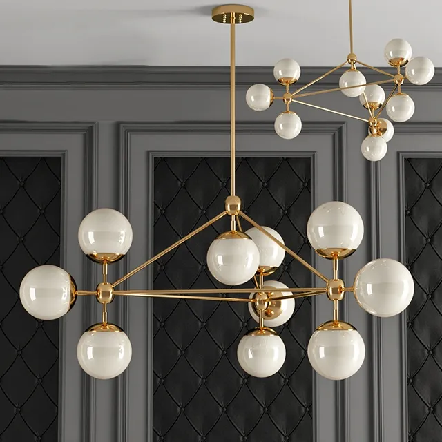 lighting - Chandelier Modo white glass 3D Model