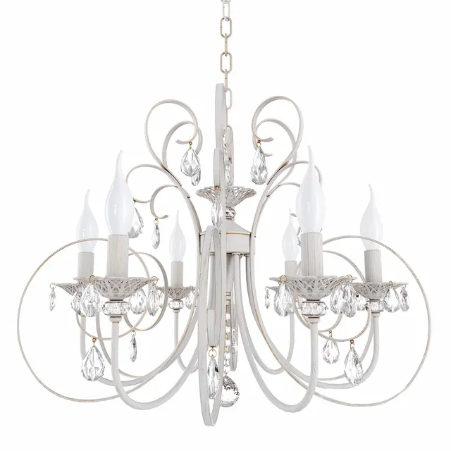 lighting - Chandelier pendant Silver Light Vienna 6 lamps 3D Model