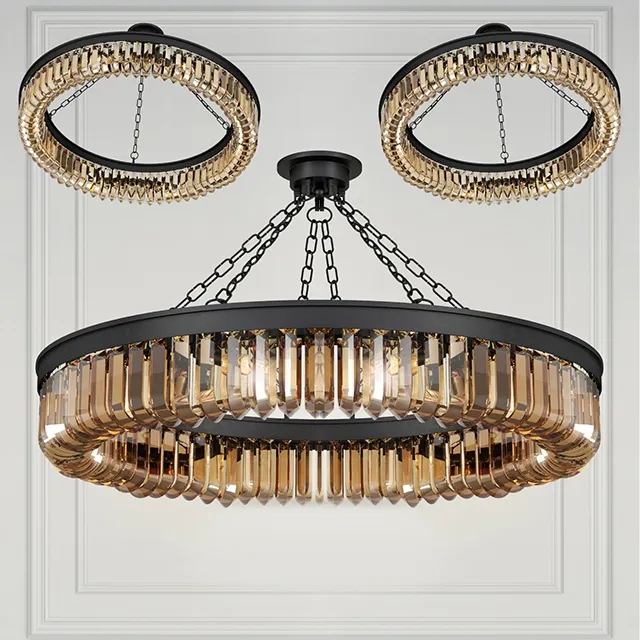 lighting - Chandelier retro frozen glass 3D Model