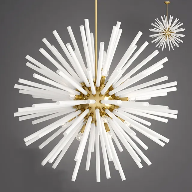 lighting - Chandelier white glass 3D Model