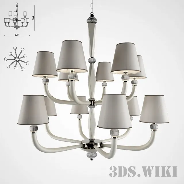 lighting - Chandelier white Illuminazione D'arte 3D Model