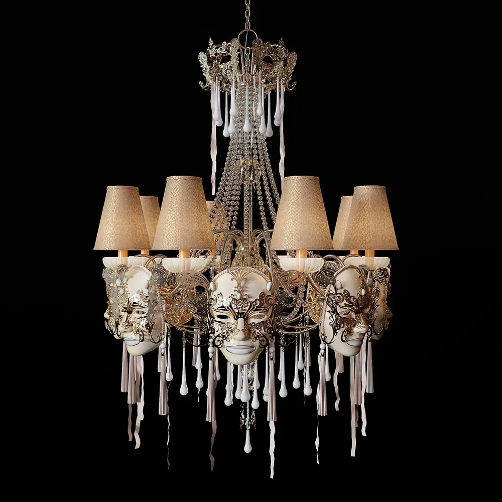 lighting - Chandelier8 Lights Masks of Venice 3D Model