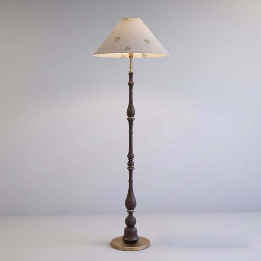lighting - Classic floor lamp with wooden leg 3D Model