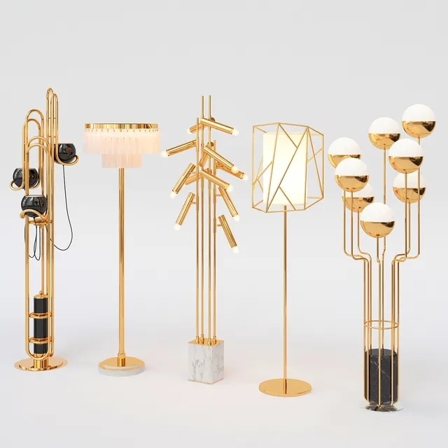 lighting - Collection of floor lamps 3D Model