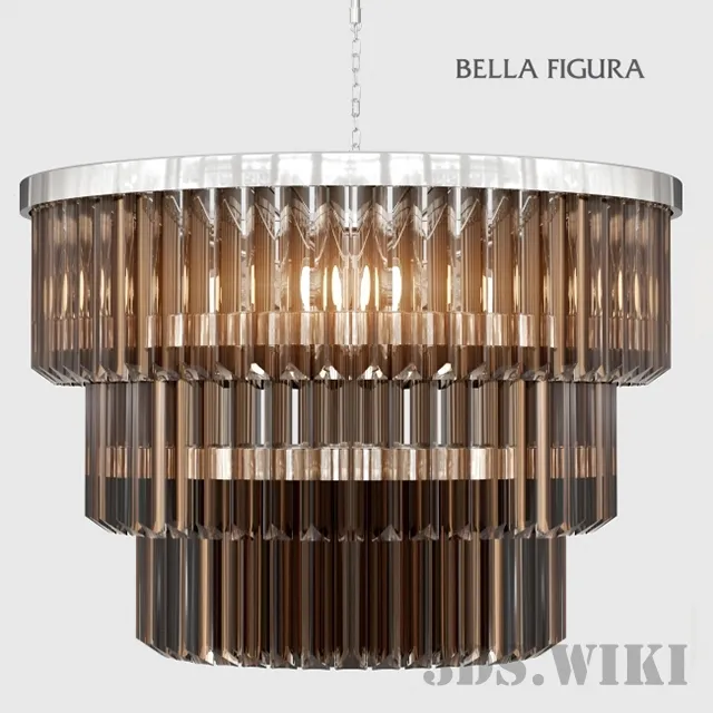 lighting - Crystal chandelier THREE TIER DRUM CHANDELIER 3D Model