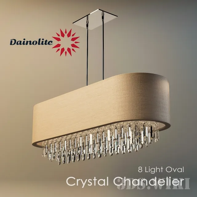 lighting - Dainolite 8 Light Oval Crystal Chandelier 3D Model