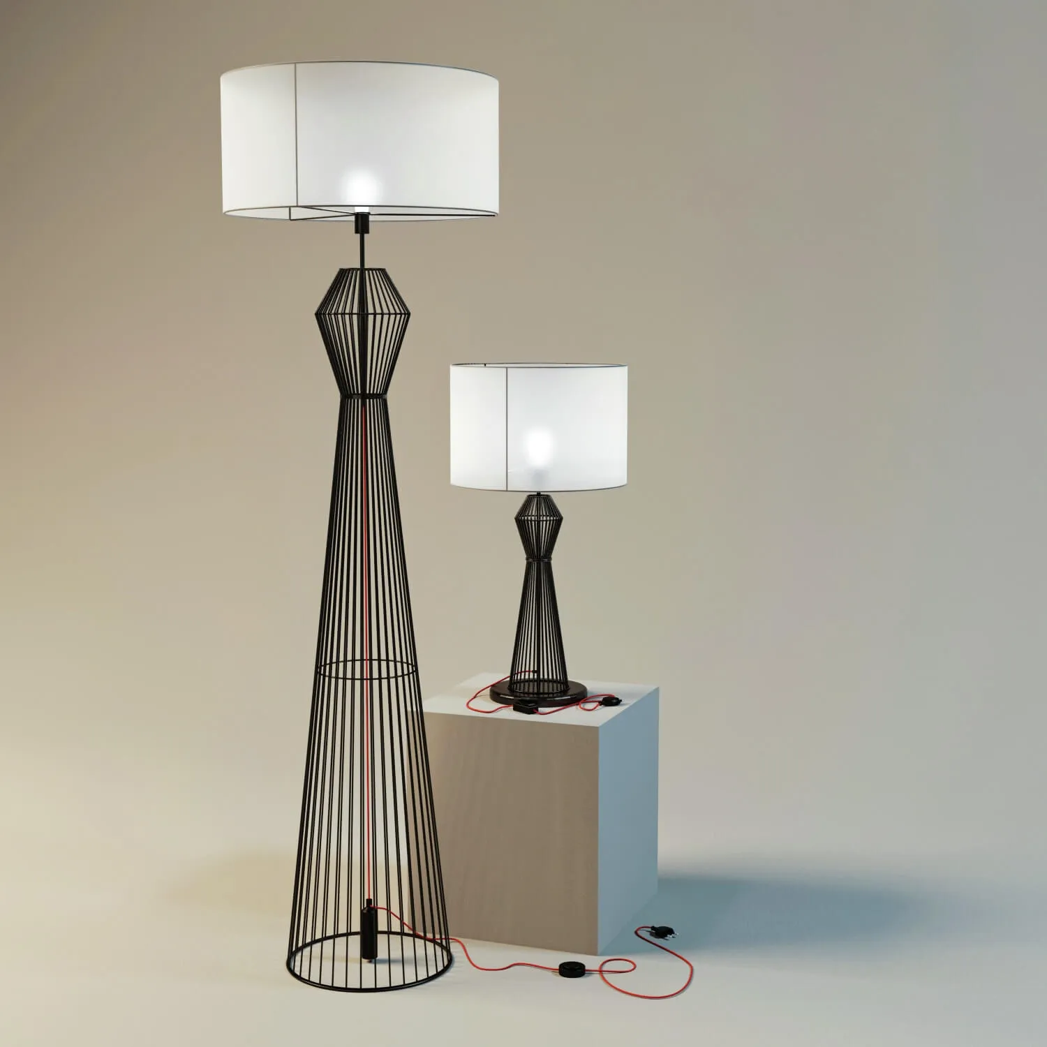 lighting - Eglo Valseno table lamp and floor lamp 3D Model