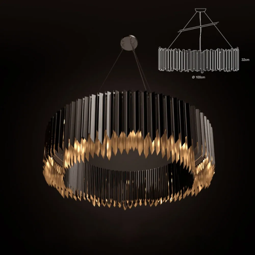 lighting - FACET CHANDELIER BLACK NICKEL 3D Model