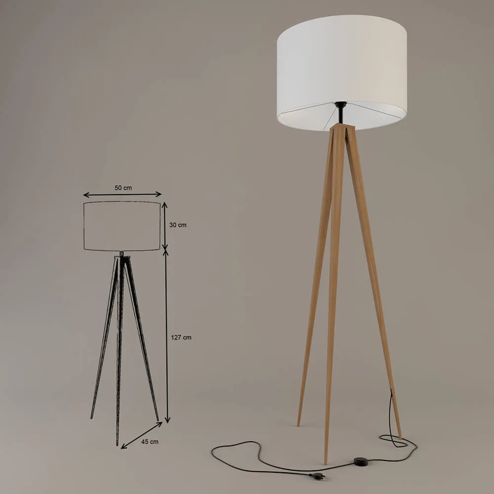 lighting - Floor lamp with wooden legs 3D Model