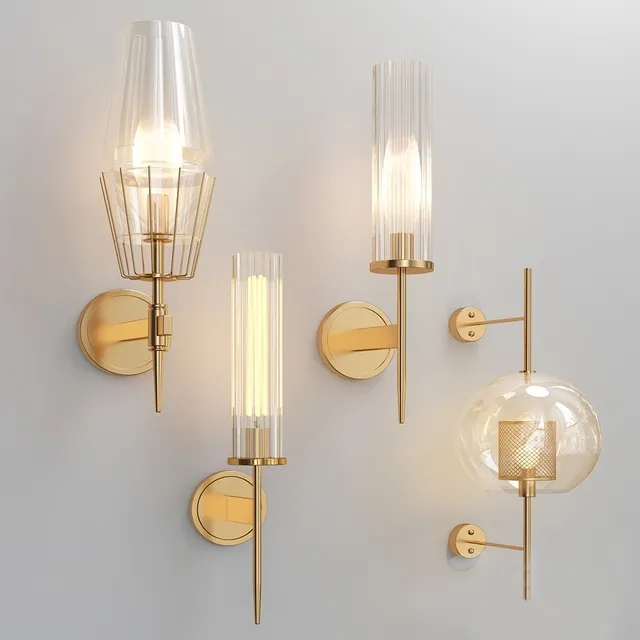 lighting - Four Nice wall lights 2 3D Model