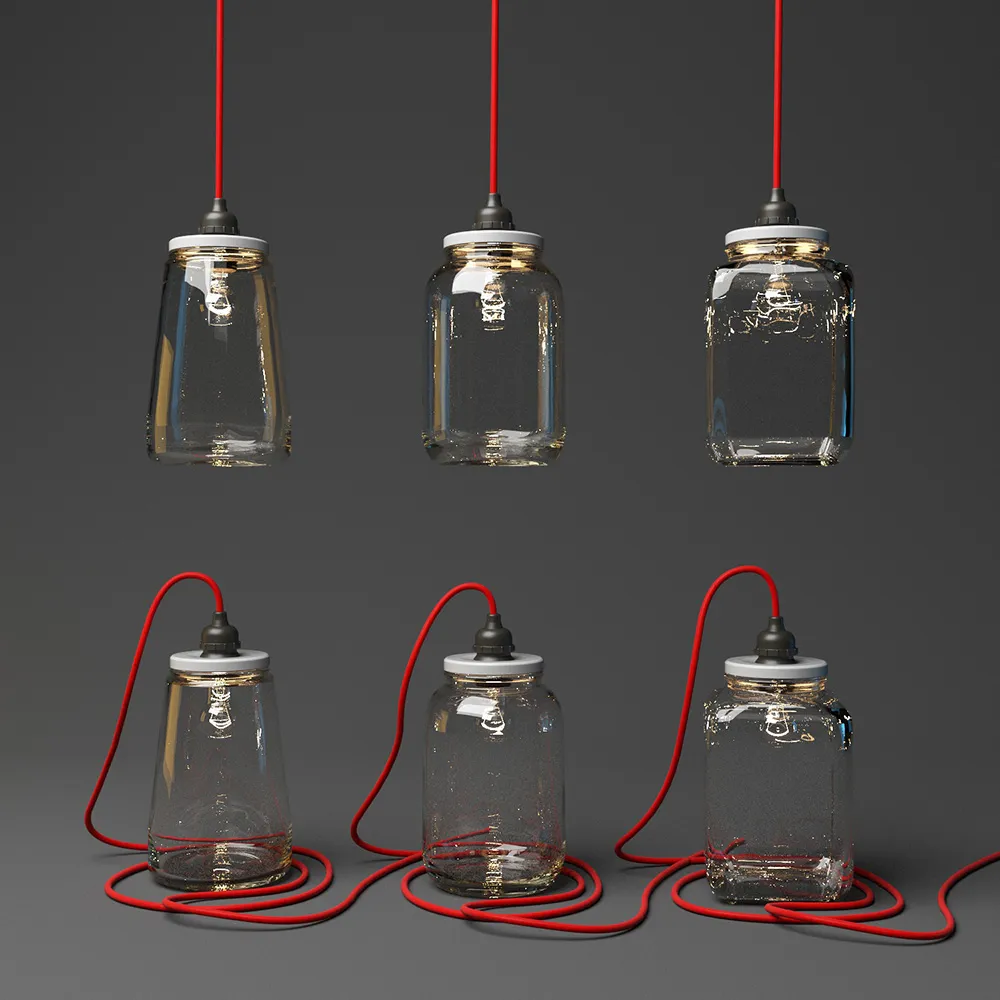 lighting - Glass jar pendant lamp 3D Model