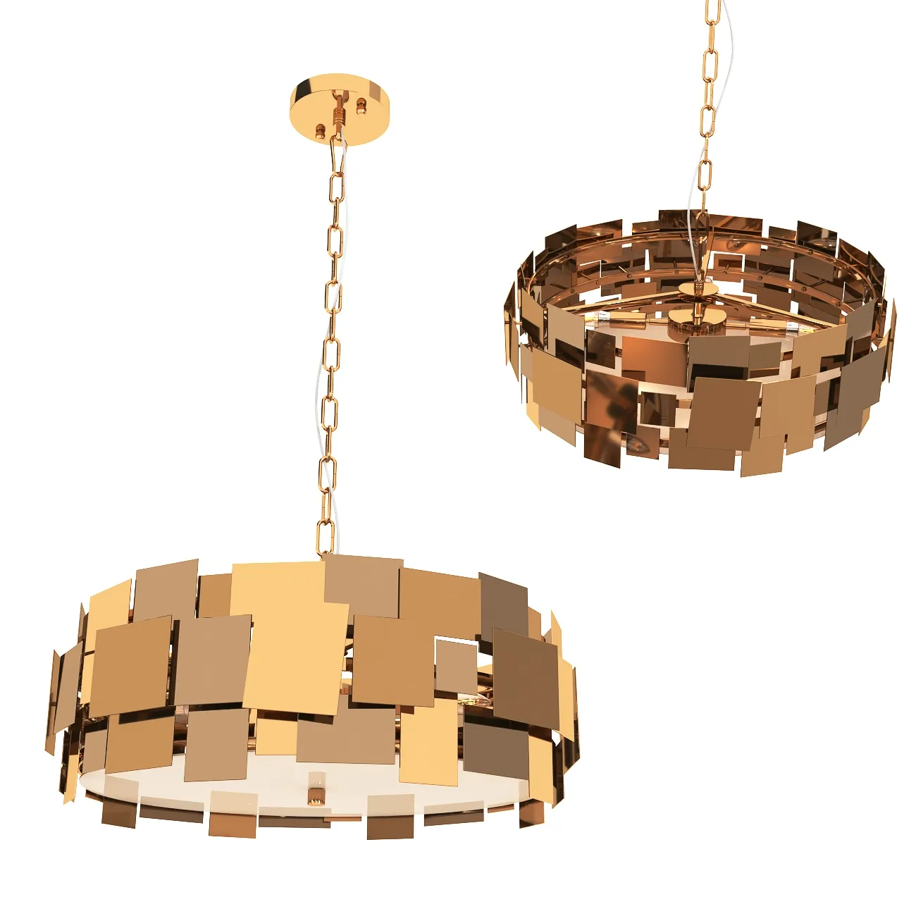 lighting - Gold plated chandelier 3D Model