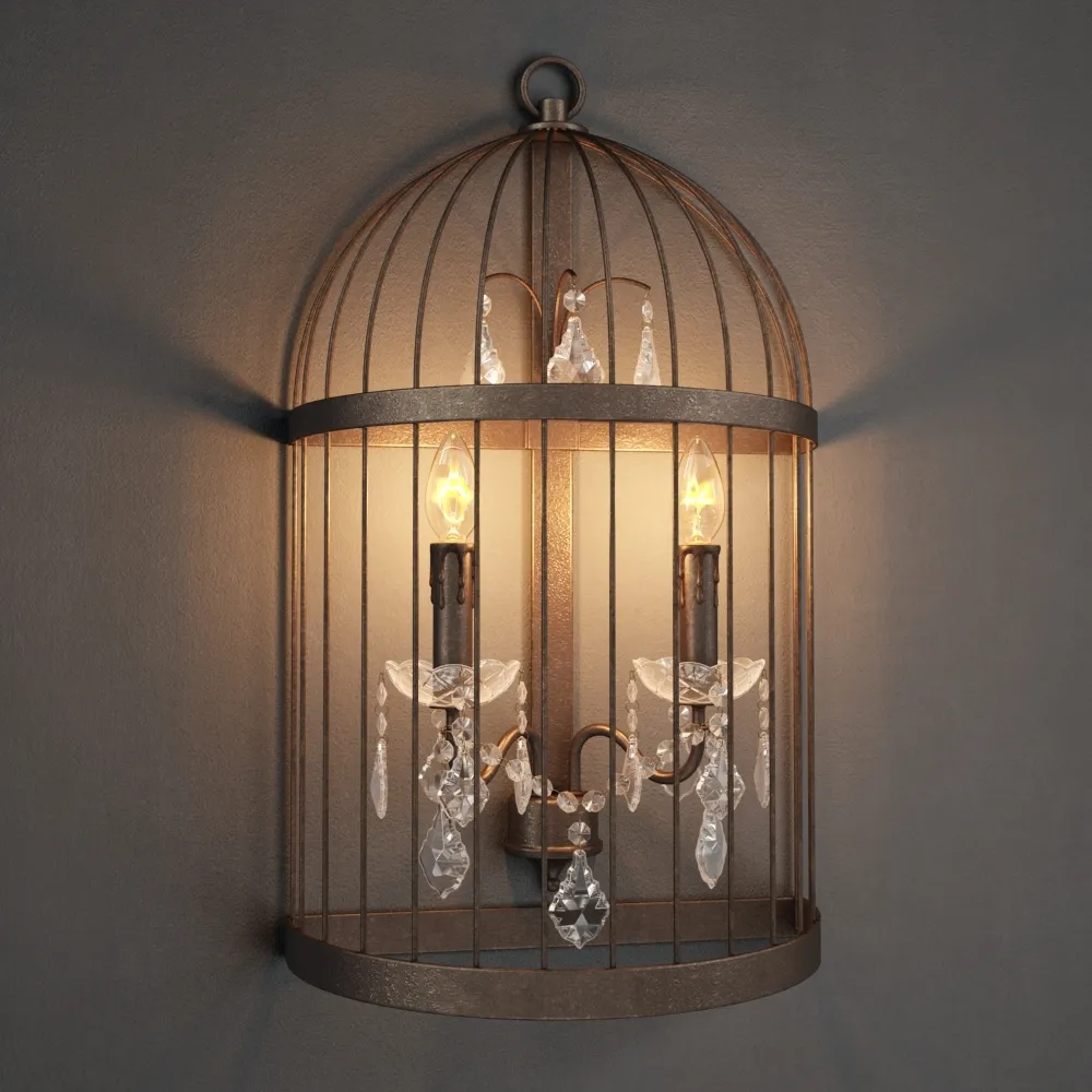lighting - Gramercy Home - Birdcage crystal sconce SN 008-2-ABG 3D Model
