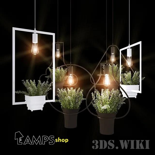 lighting - Hangers with plants 3D Model