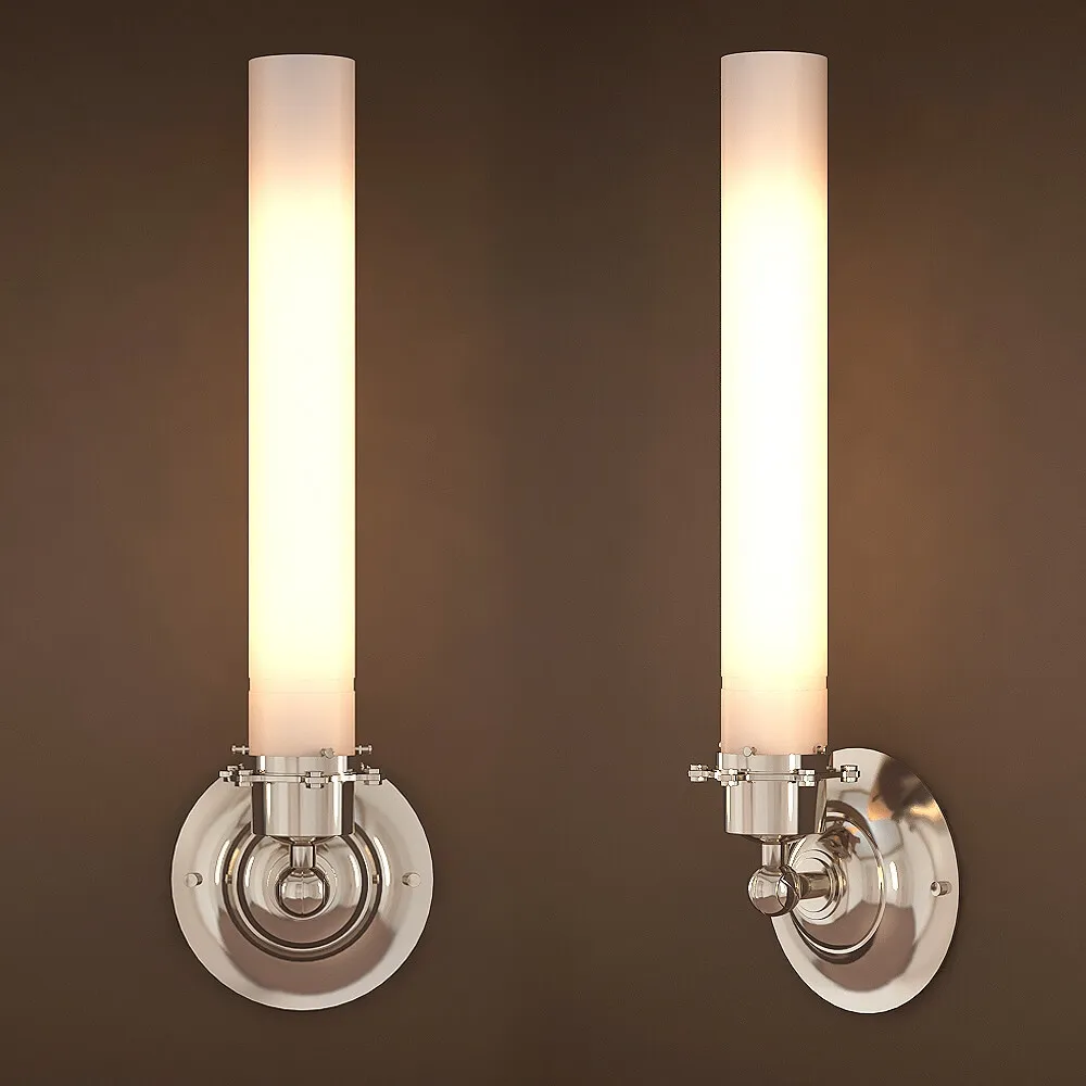 lighting - High Brake in polished nickel with Milk glass  Plafon 3D Model