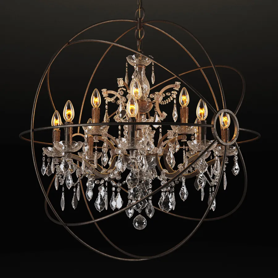 lighting - Iron Orb chandelier CH014-12-LRR 3D Model