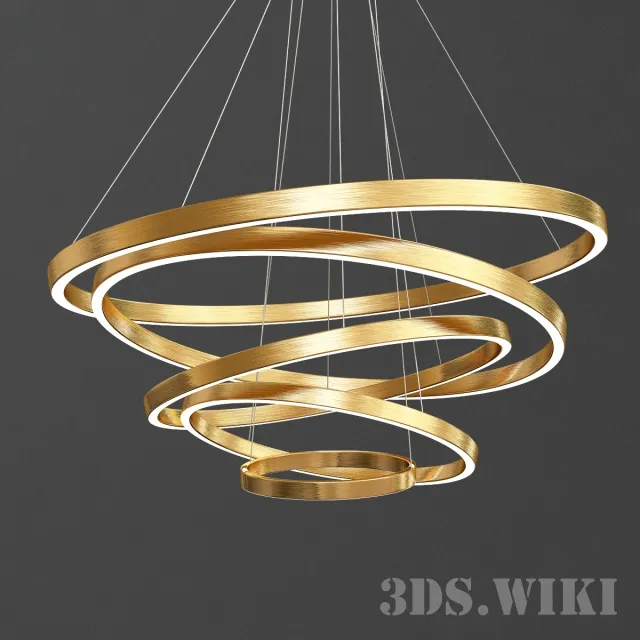 lighting - Large Rings LED Pendant Lights 3D Model