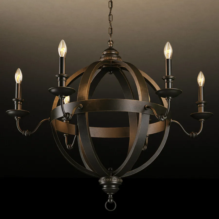 lighting - Medieval metal chandelier CH029-8-ABG 3D Model
