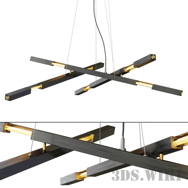 lighting - Modern Matt Black Chandelier 3D Model