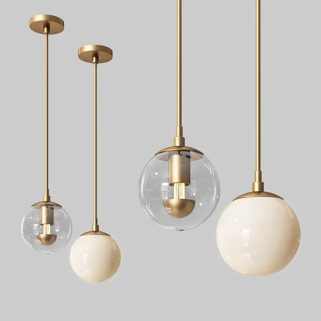 lighting - Modo Mono Pendant Brass and Clear Glass 3D Model