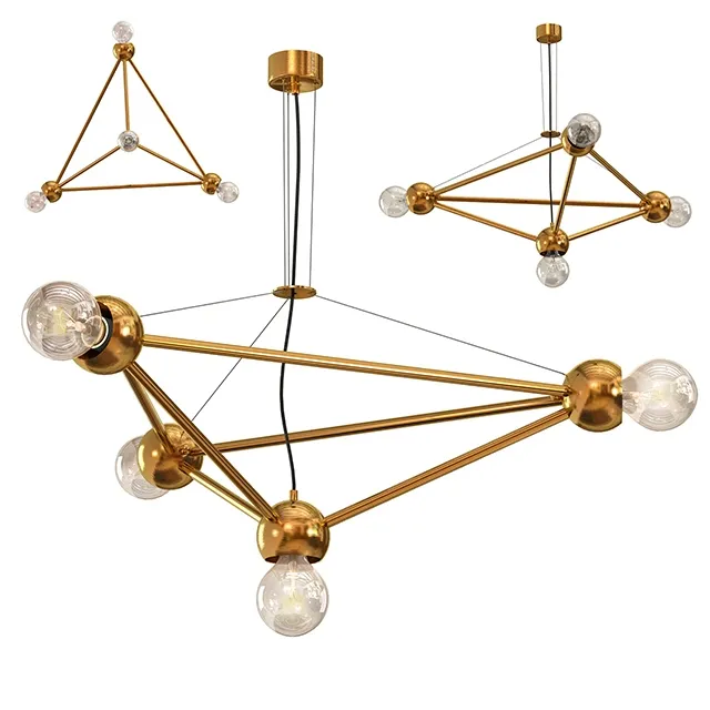 lighting - Molecule Gold Chandelier4 3D Model