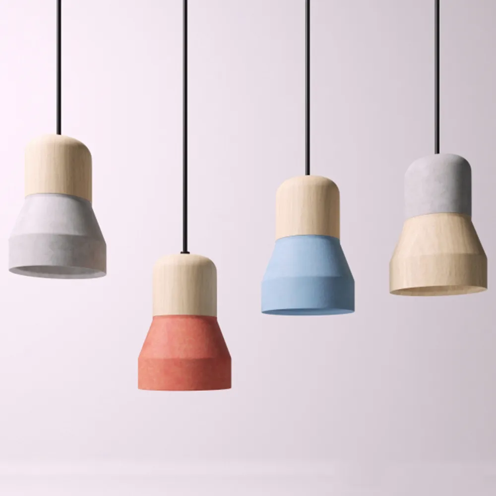 lighting - Pendant lamp CEMENT WOOD LAMP 3D Model