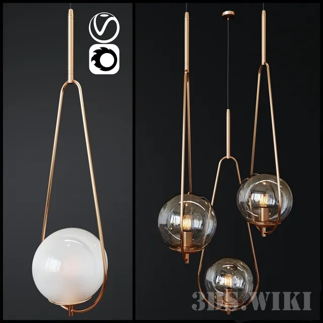 lighting - Pendant Lamp Loop Brass 3D Model