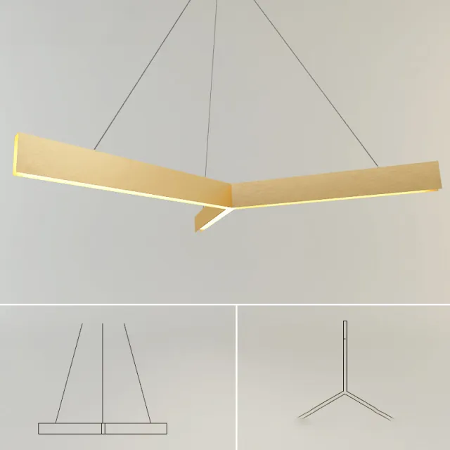 lighting - Pendant Light Resident Tri Pendant 3D Model