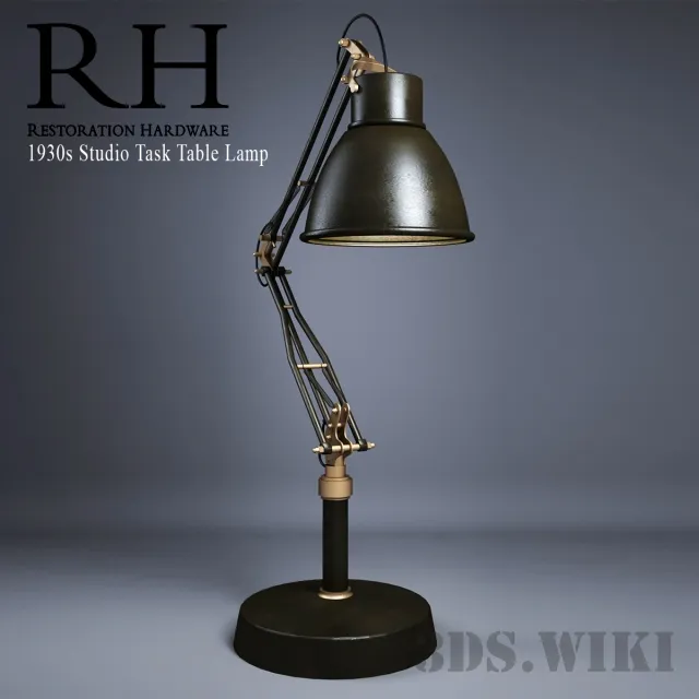 lighting - RH 1930s Studio Task Table Lamp 3D Model