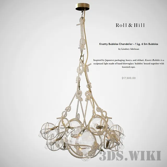 lighting - Rope chandelier Roll & Hill 3D Model