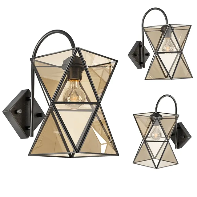 lighting - Sconce PolyPyramid Glass Bra Cognac 3D Model