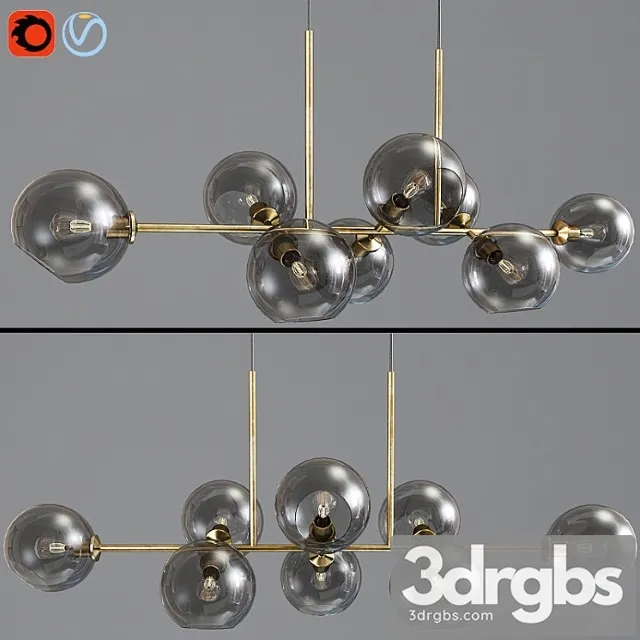 Lighting staggered glass chandelier 3D Model Free