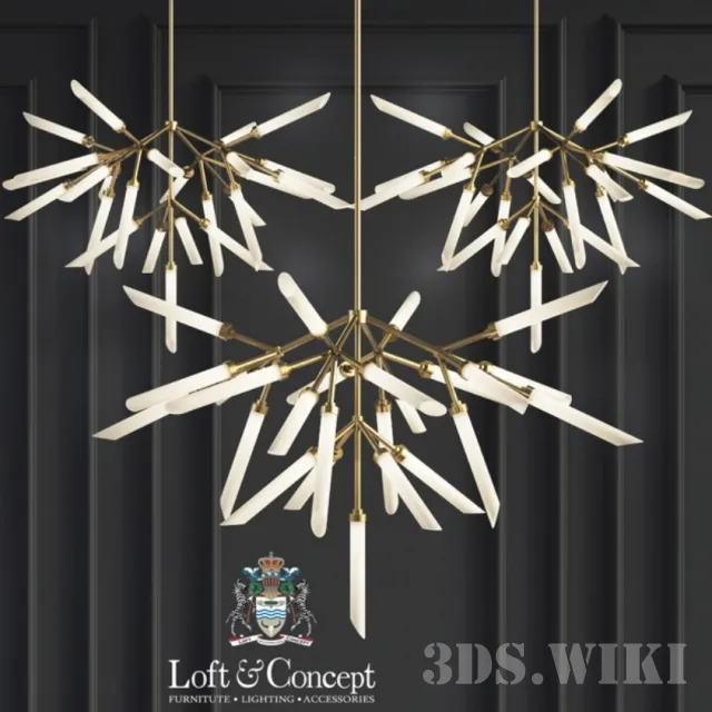 lighting - Suspension Lights Spur Chandelier 3D Model