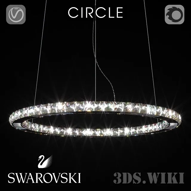 lighting - Swarovski circle pendant chandelier 3D Model