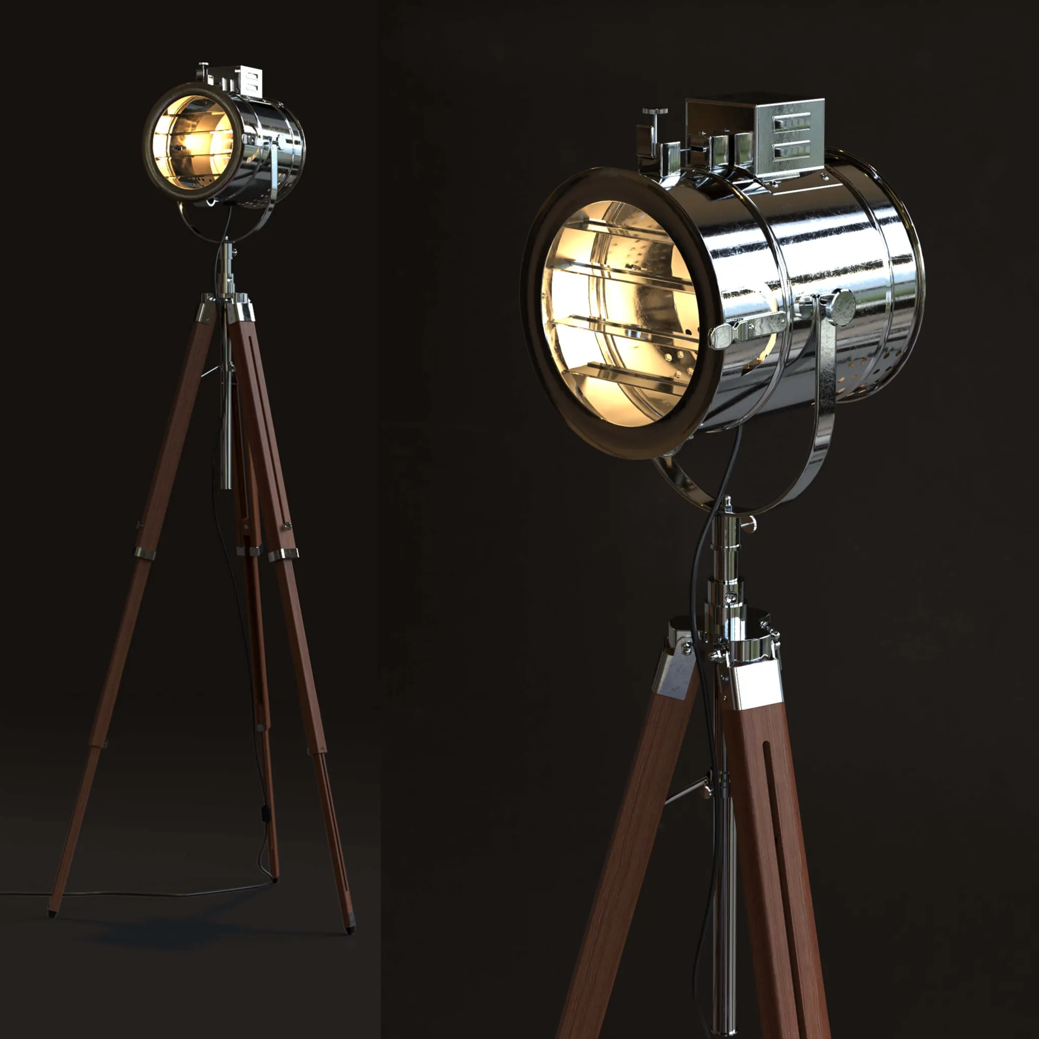 lighting - Thor Vintage Stage Searchlight 3D Model