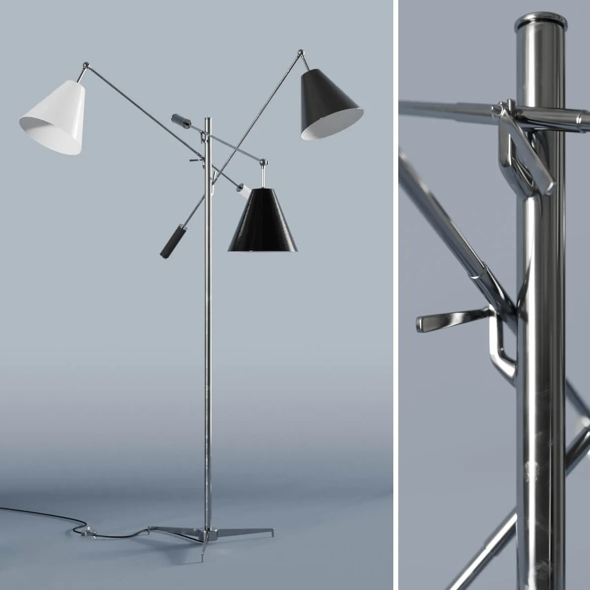 lighting - Triennale floor Lamp by Angelo Lelli for Arredoluce 3D Model