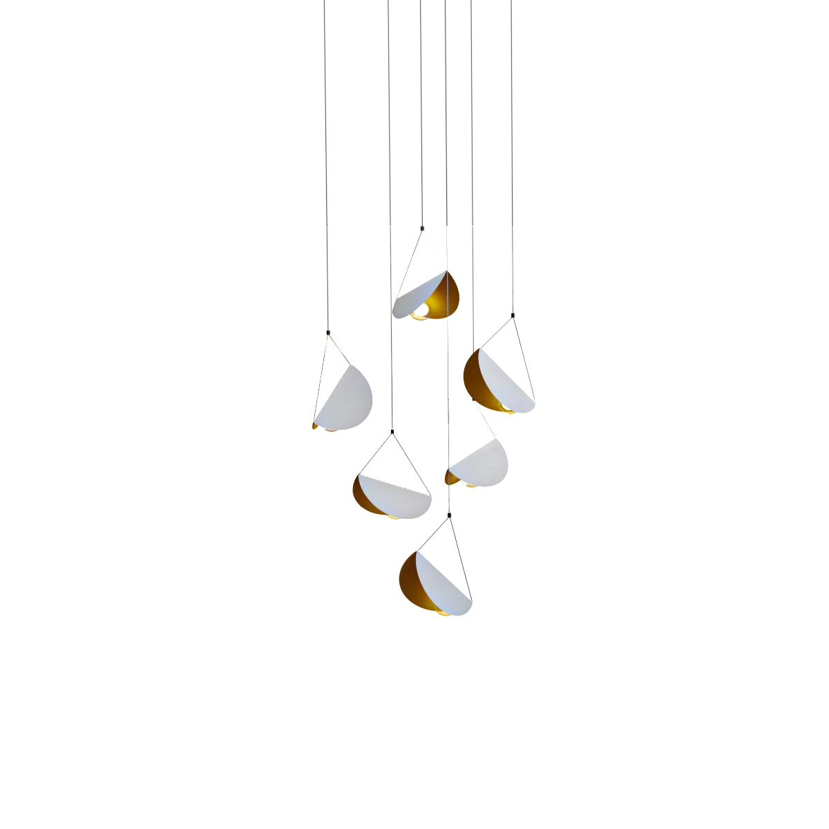 lighting - White glider pendant light chandelier 3D Model