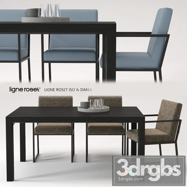 Ligne Roset Iso Daria Table and Chair 3D Model Free
