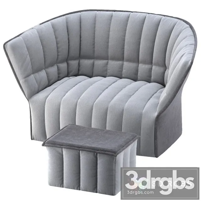 Ligne Roset Moel Sofa Pouf 3D Model Free