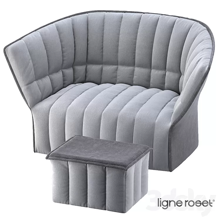 Ligne Roset Moel Sofa & Pouf 3D Model