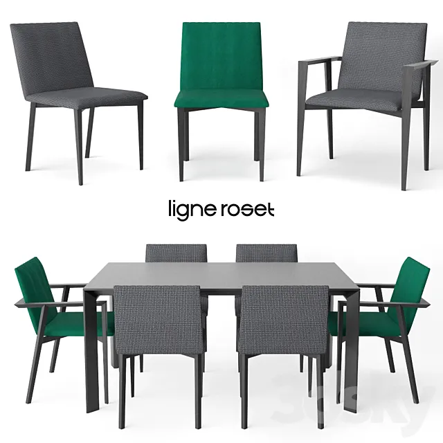 Ligne Roset Mogador chair | Frost table 3D Model