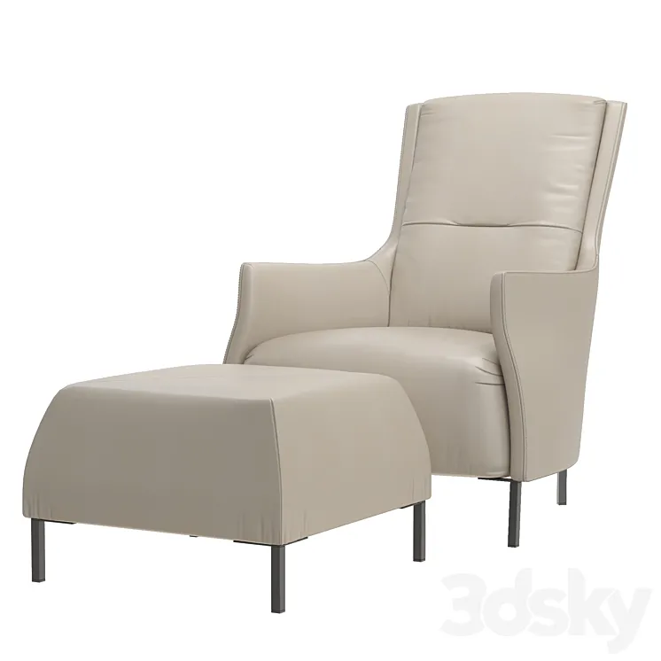 Ligne roset Riga Armchair High Back 3D Model Free
