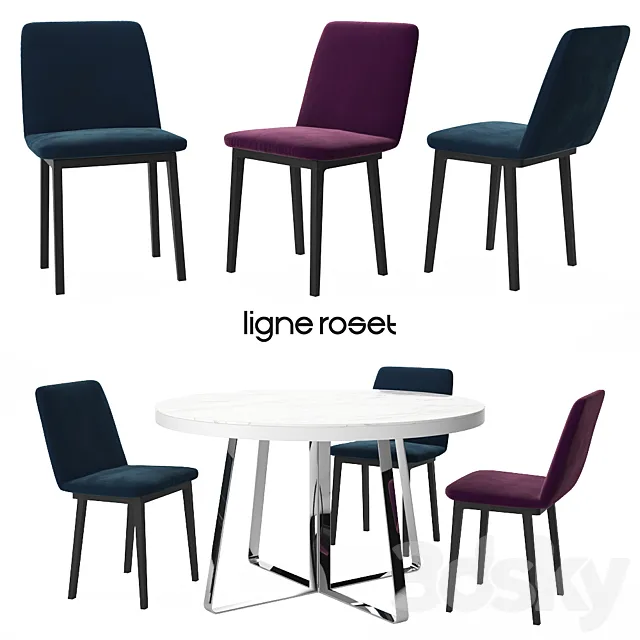 Ligne Roset Tadao chair | Ava table 3D Model