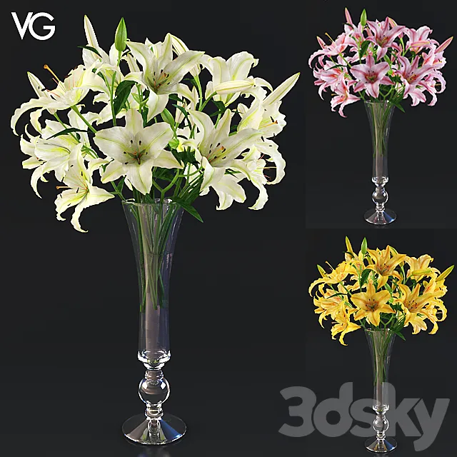 Lily bouquet in VG vase Free Download